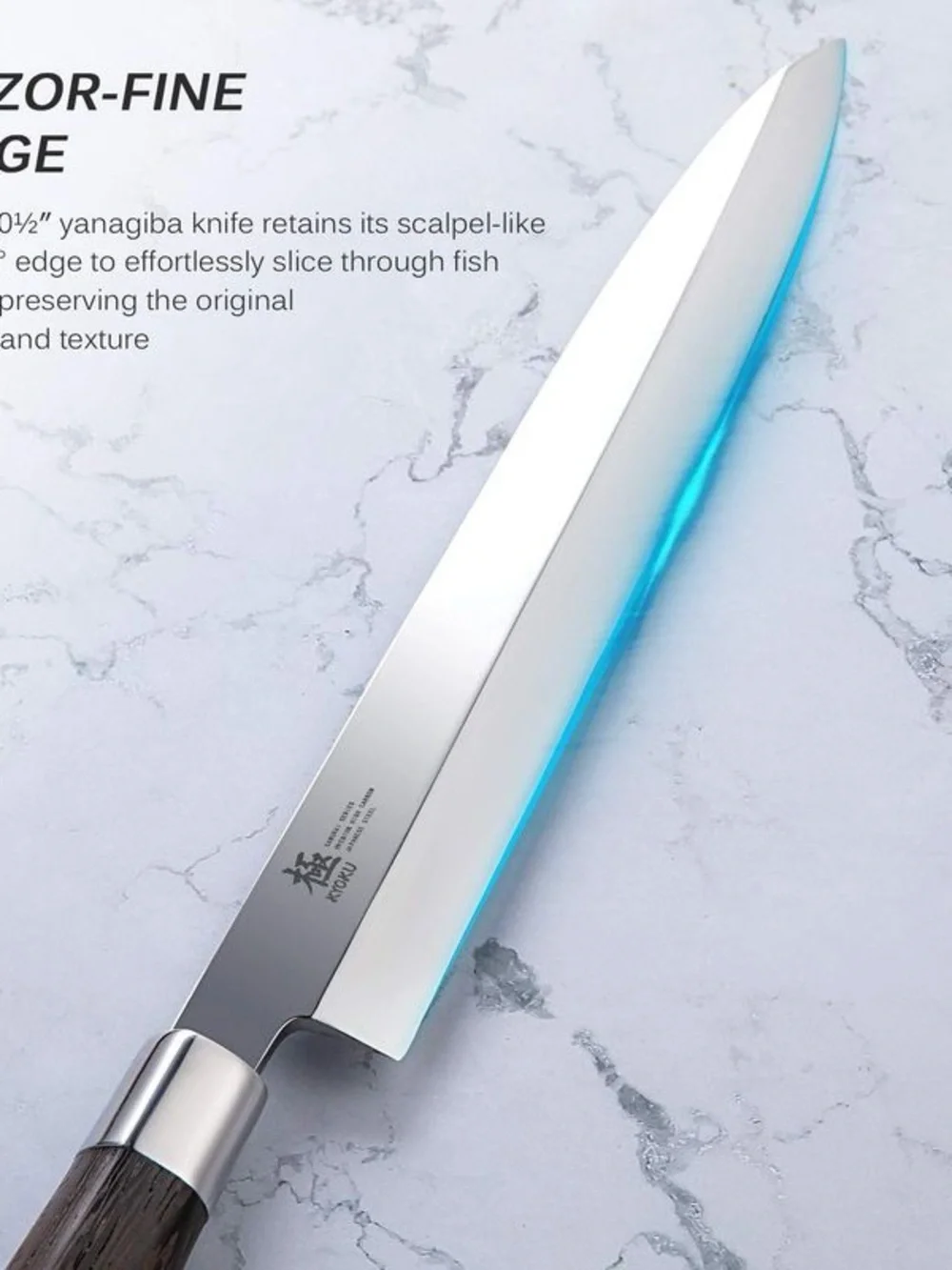 Samurai Series 10.5” High Carbon Japanese Steel Yanagiba Knife (In Box)